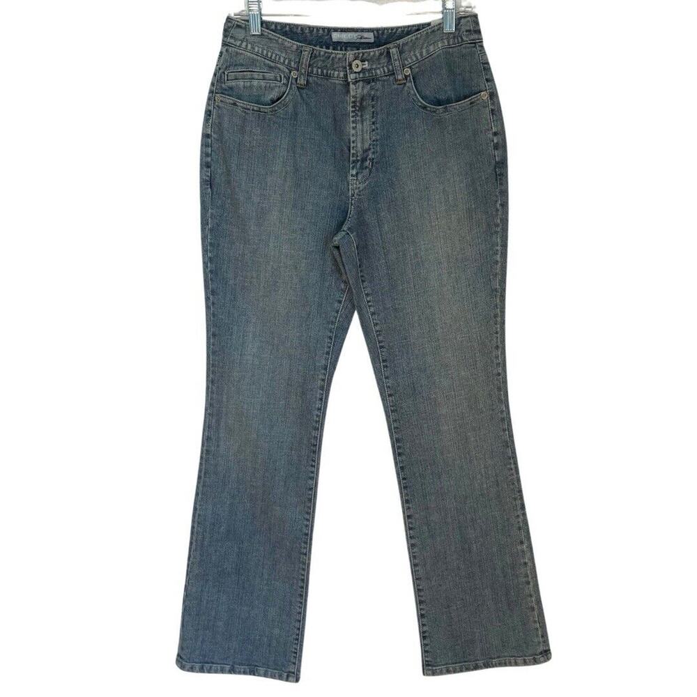 Chico’s Platinum Marquis Jeans Size 1/8 Blue Laguna Wash Embroidered Pocket NEW